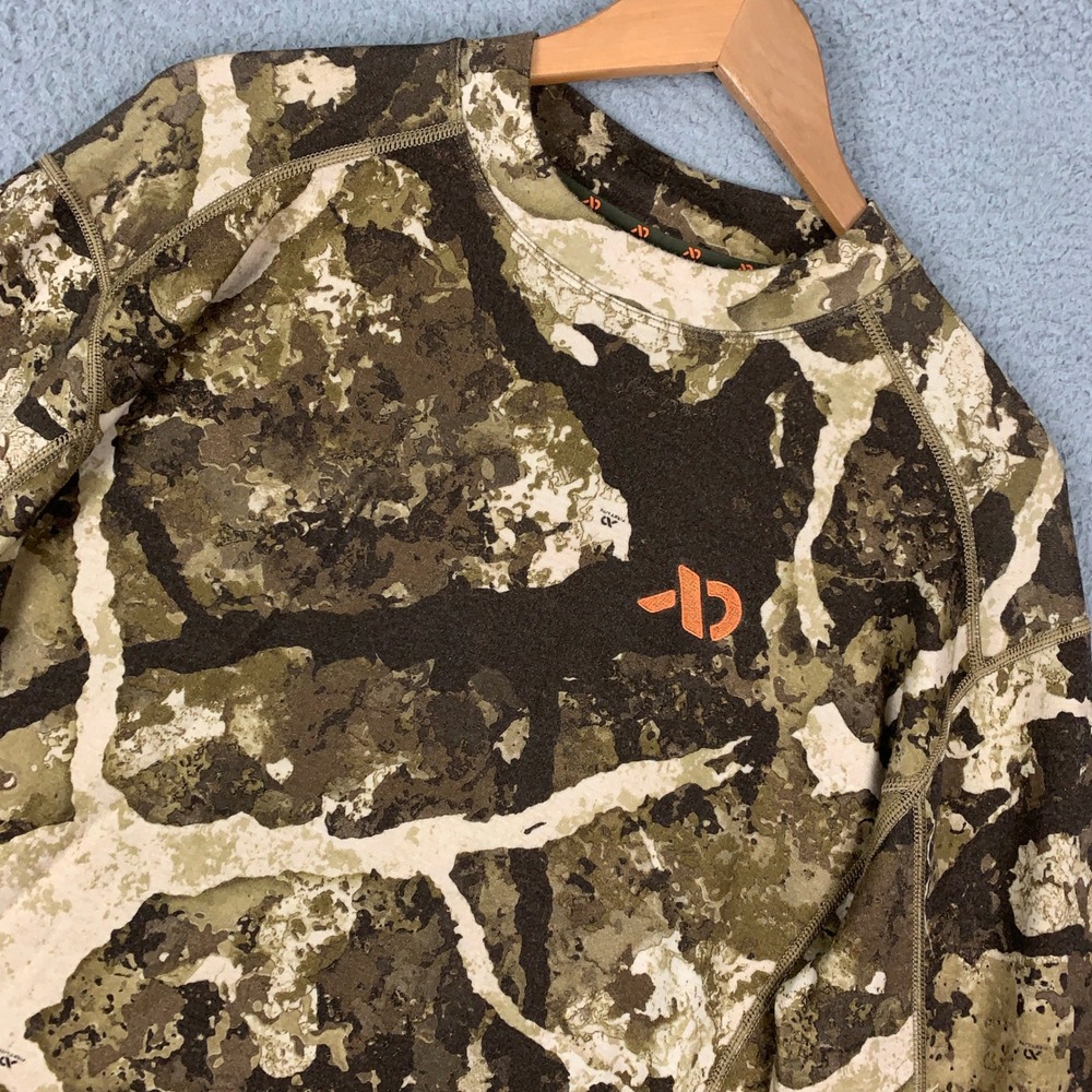 First Lite Kiln Merino Mens Large Specter Camo Wool Midweight 250 BaseLayer Crew
